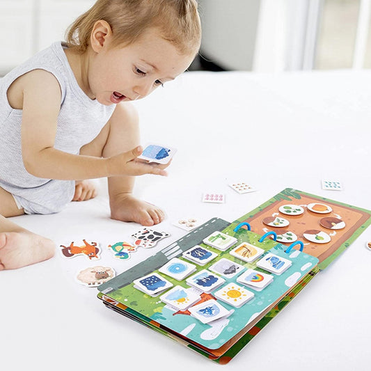 Libro con juego en madera y velcro