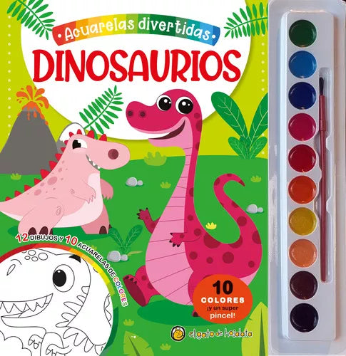 Libro Acuarelas divertidas dinosaurios