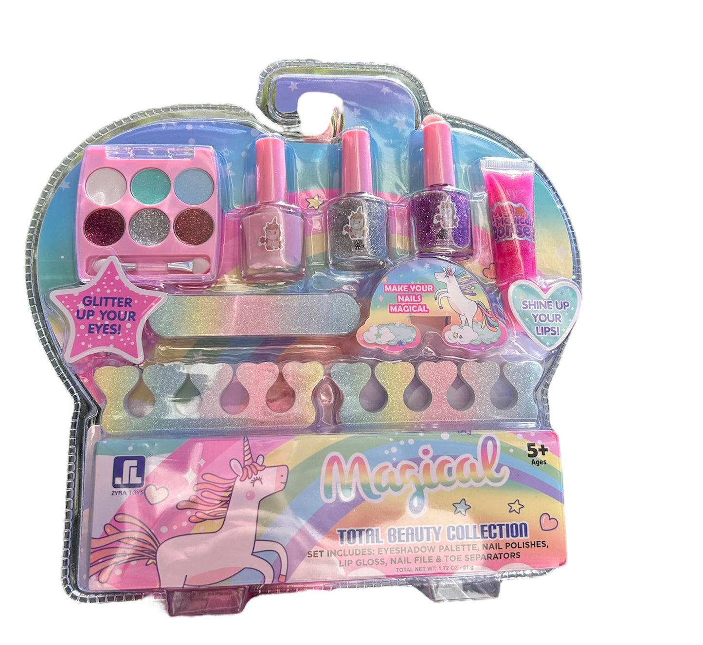 Set de manicura, esmaltes y maquillaje infantil